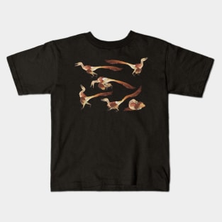 Velociraptor in brown 2 Kids T-Shirt